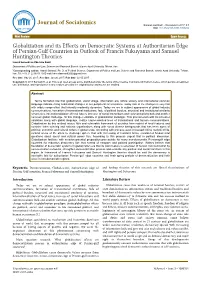 Globalization and Its Effects on Democratic Systems At
