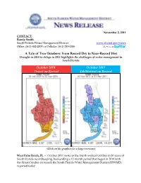 A Tale of Two Octobers: from Record Dry to Near-Record Wet October 2010 Driest on Record October 2011 4Th Wettest on Record