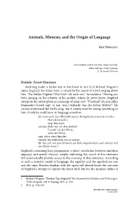 Animals, Mimesis, and the Origin of Language