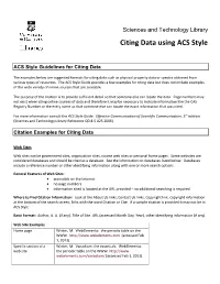 Citing Data Using ACS Style