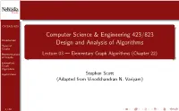 Elementary Graph Algorithms (Chapter 22) of Graphs