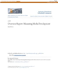 Measuring Media Development Sanjukta Roy