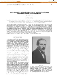 Mertz in Hobart: Impressions of One of Mawson's Men While Preparing For