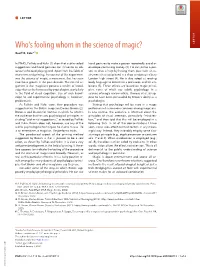 Who's Fooling Whom in the Science of Magic?