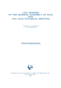 15Th SESSION of the GENERAL ASSEMBLY of Lucn and 15Th Lucn TECHNICAL MEETING