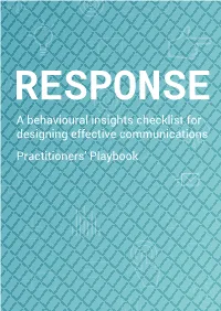 A Behavioural Insights Checklist for Designing Effective Communications Practitioners’ Playbook