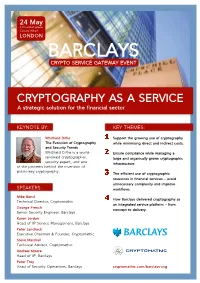 Barclays Crypto Service Gateway Event