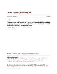 Erosion of the Rule of Law As a Basis for Command Responsibility Under International Humanitarian Law