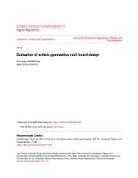Evaluation of Artistic Gymnastics Vault Board Design
