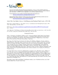 ONE SOLDIER's SERVICE: Caleb BENSON in the NINTH and TENTH CAVALRY, 1875-1908