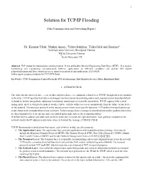 Solution for TCP/IP Flooding