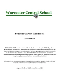 Worcester Central School Student/Parent Handbook 2021-2022