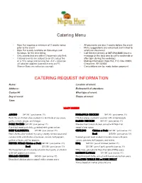 Catering Menu