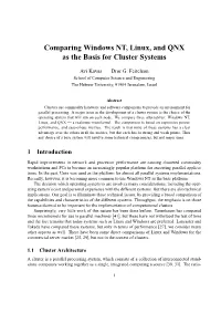 Comparing Windows NT, Linux, and QNX As the Basis for Cluster Systems