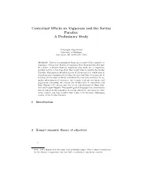 Contextual Effects on Vagueness and the Sorites Paradox: a Preliminary