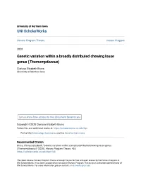 Genetic Variation Within a Broadly Distributed Chewing Louse Genus (Thomomydoecus)