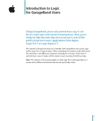 Logic (1.0): Introduction for Garageband Users (Manual)