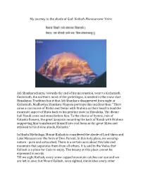 My Journey to the Abode of God: Kailash-‐Manasarovar Yatra Adi Shankaracharya