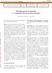 Paleoglaciations in Anatolia: – a Schematic Review and First Results –
