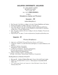 Philosophy Course Revised Syllabus W.E.F