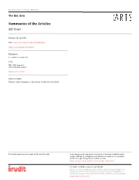 Summaries of the Articles Bill Trent