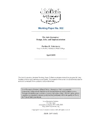 The Job Guarantee: Design, Jobs, and Implementation