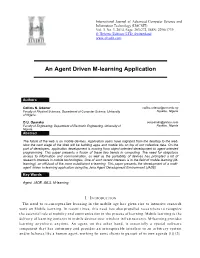 An Agent Driven M-Learning Application