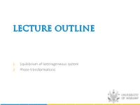 Lecture Outline
