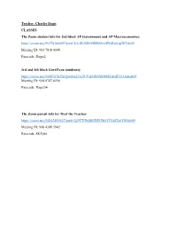 Teacher: Charles Dagis CLASSES the Zoom Student Info for 2Nd Block