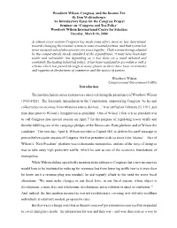 Woodrow Wilson, Congress, and the Income Tax by Don