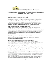 2014 Basket Night Themes and Descriptions