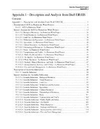 Appendix 1 – Description and Analysis from Draft EIR/EIS Contents
