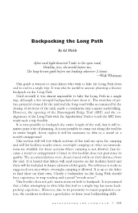 Backpacking the Long Path