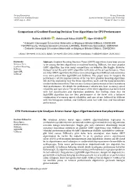 Comparison of Gradient Boosting Decision Tree Algorithms for CPU Performance CPU Performansı Için Gradyan Artırıcı Karar A