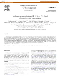 Molecular Characterization of L-413C, a P2-Related Plague Diagnostic Bacteriophage ⁎ Emilio Garcia A, ,1, Patrick Chain A,B,1, Jeff M