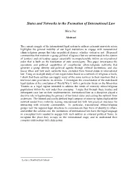 Moria Paz States & Networks in the Formation of Intl