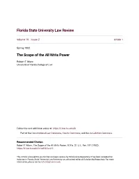 The Scope of the All Writs Power