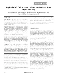Vaginal Cuff Dehiscence in Robotic-Assisted Total Hysterectomy