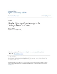 Circular Dichroism Spectroscopy in the Undergraduate Curriculum Adam R
