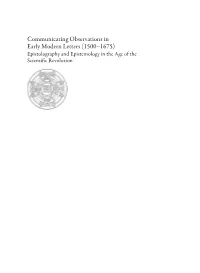 Communicating Observations in Early Modern Letters