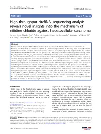 High Throughput Circrna Sequencing Analysis Reveals Novel Insights Into