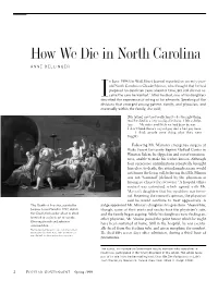 How We Die in North Carolina