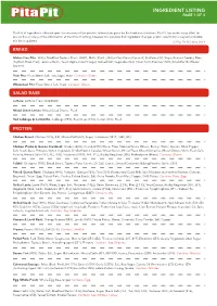 Ingredient Listing Page 1 of 4