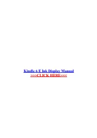 Kindle 6 E Ink Display Manual