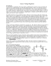 Linear Voltage Regulator
