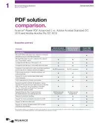 PDF Solution Comparison. Nuance® Power PDF Advanced 3 Vs
