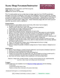 Scene Shop Foreman/Instructor