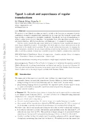 Typed -Calculi and Superclasses of Regular Transductions