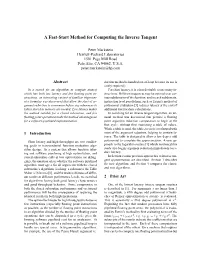 A Fast-Start Method for Computing the Inverse Tangent
