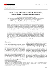 Climate Change and Its Effects on Runoff of Kaidu River, Xinjiang, China: a Multiple Time-Scale Analysis